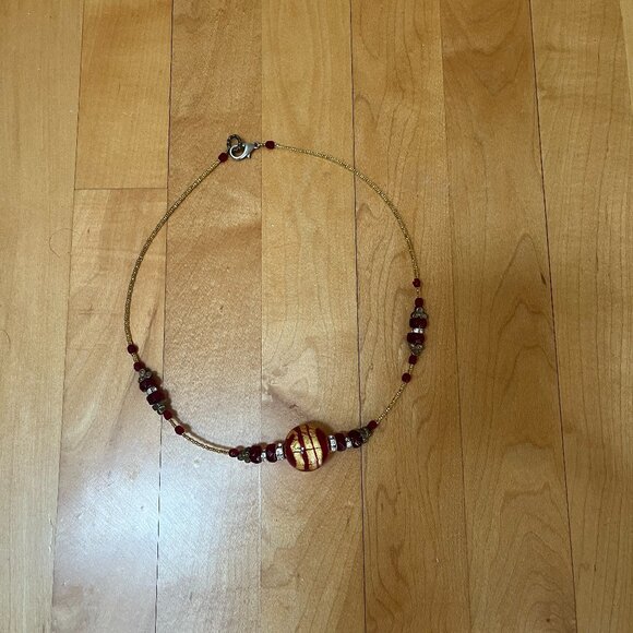 Red and Gold Murano Necklace - Picture 3 of 3